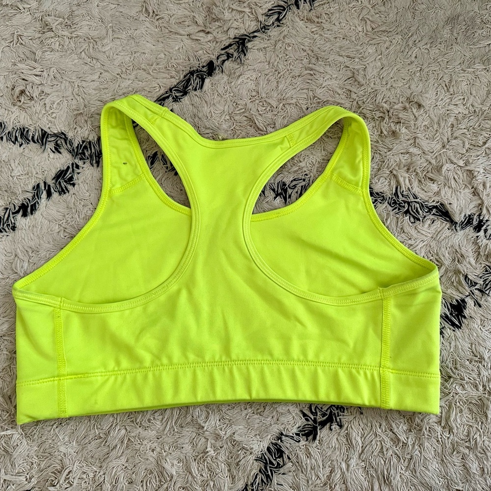 Nike Women's Bright Yellow Sports Bra - Picture 2 of 3